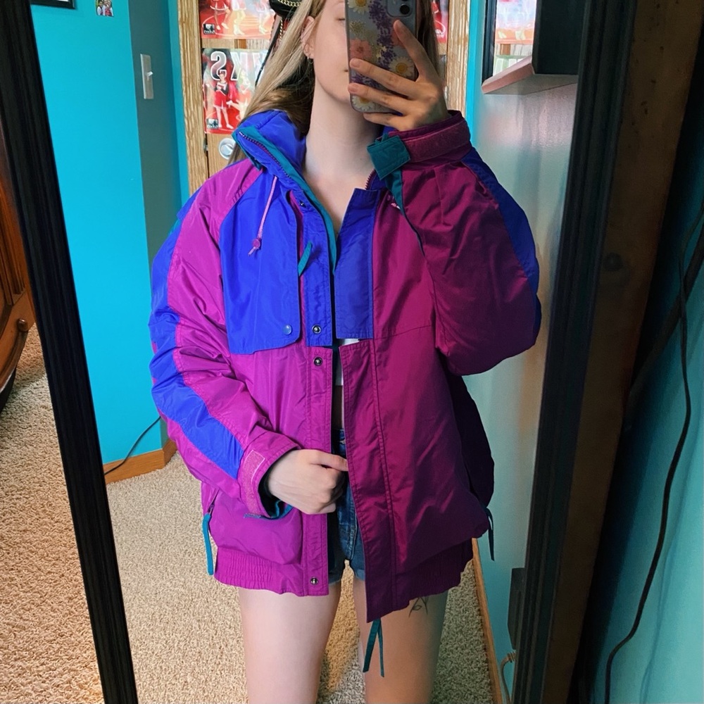 Columbia Women's Ski Jacket in Magenta & Royal Blue